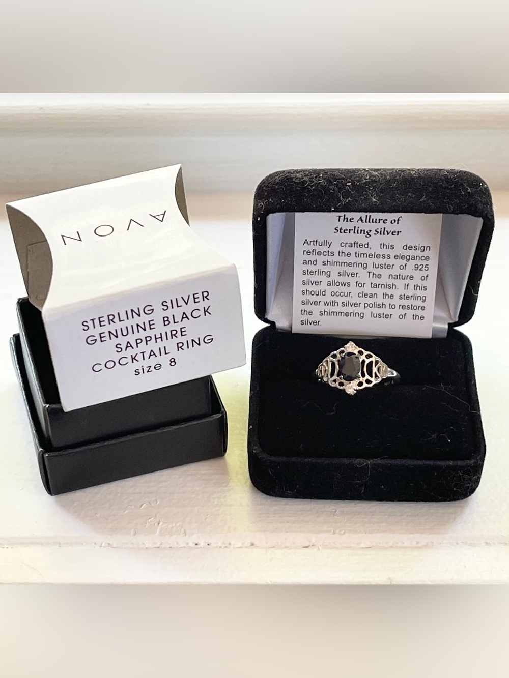 Sterling silver sapphire ring